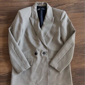 NWOT Zara Checkered Blazer